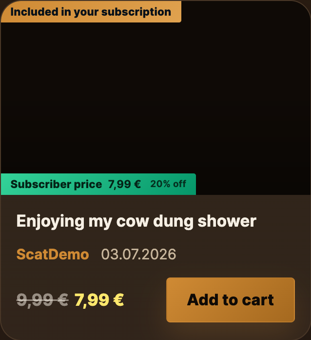 Subscriber view — the discounted "Subscriber price" callout on the same card.
