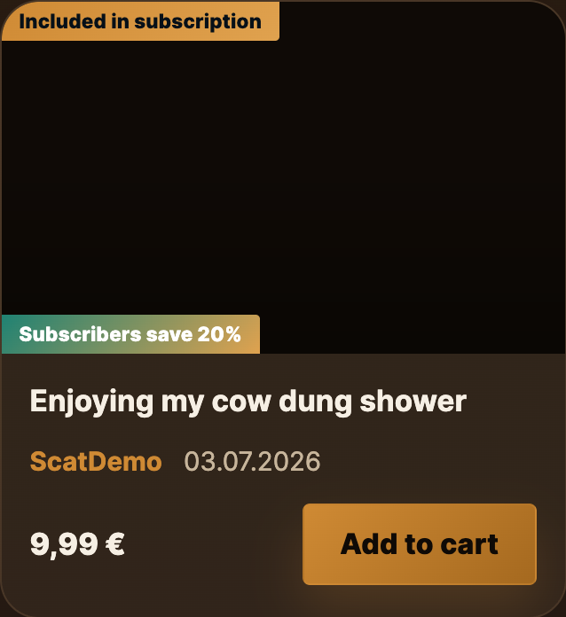 Non-subscriber view — the "Subscribers save 15%" teaser badge on the clip card.